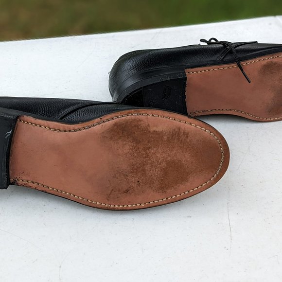 Black Men\'s Uniform Leather Vulcan Soles Derby style shoes  Sz 8D main image 8